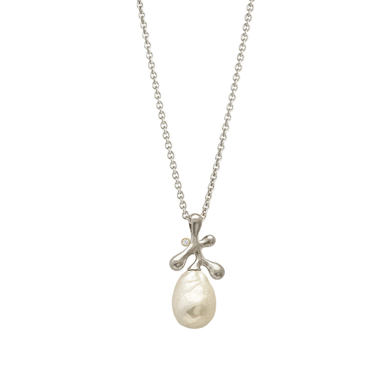 FLOREA Pendant with pearl and diamond