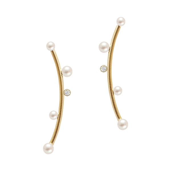 LUNA Earring with pearls and diamond