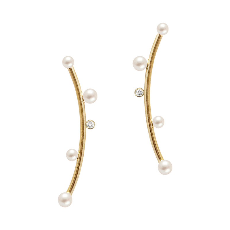 LUNA Earring with pearls and diamond