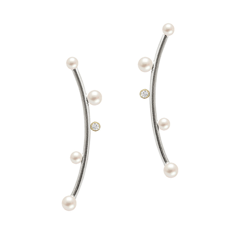 LUNA Earring with pearls and diamond