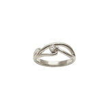 LUMI ring in silver with 1 zirconia - 3 curve