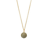 Pendant with green alashan agate in silver