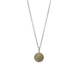 Pendant with green alashan agate in silver