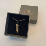 Feather pendant small 14K Gold