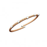 Silver bangle with zirconia