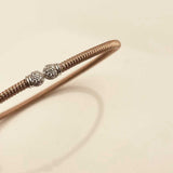 Silver bangle with zirconia