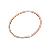 Silver bangle with zirconia