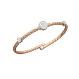 Silver bangle with zirconia