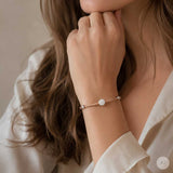 Silver bangle with zirconia