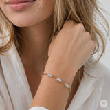 Silver bangle with zirconia
