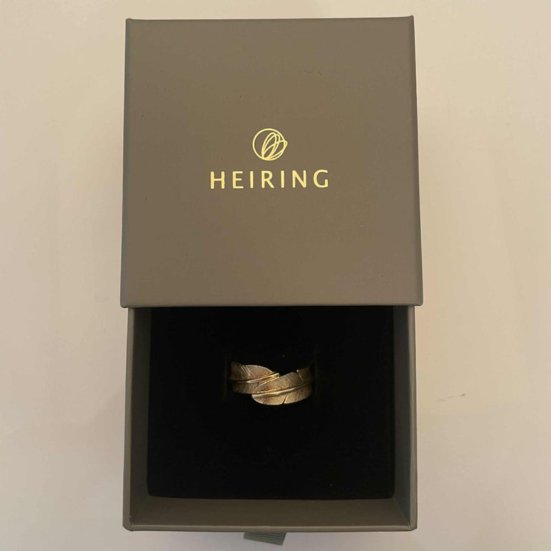 Fjer ring 14kt guld