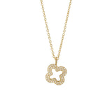 Flower pendant in 18K gold with diamonds