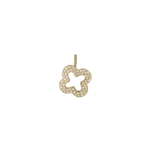 Flower pendant in 18K gold with diamonds