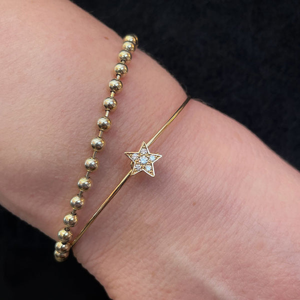 Star bangle in 14K gold