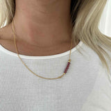 Chain with pink rhodonite