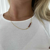 Chain with red jasper