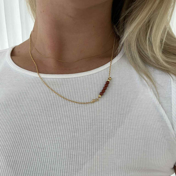 Chain with red jasper
