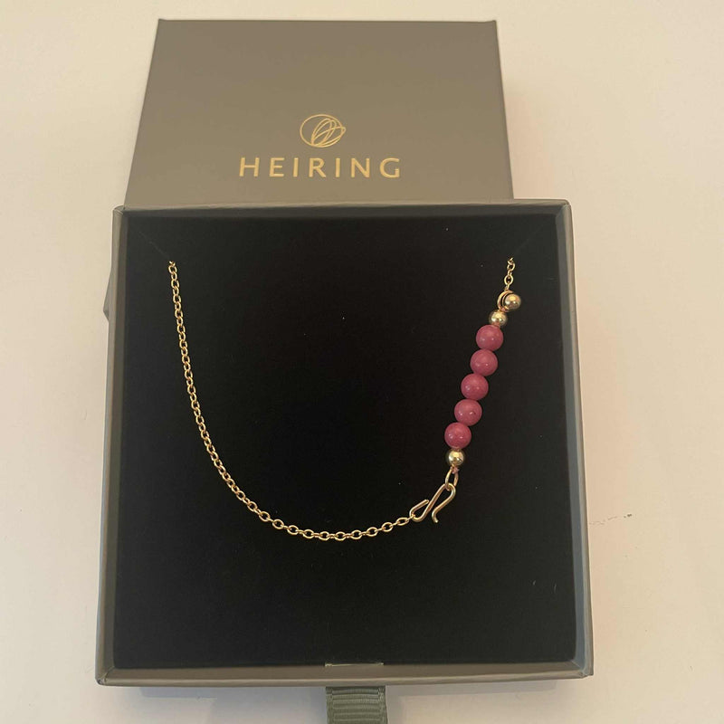 Chain with pink rhodonite