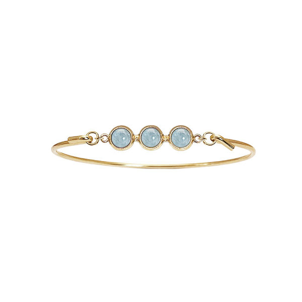 Bangle with aquamarine Koulè top