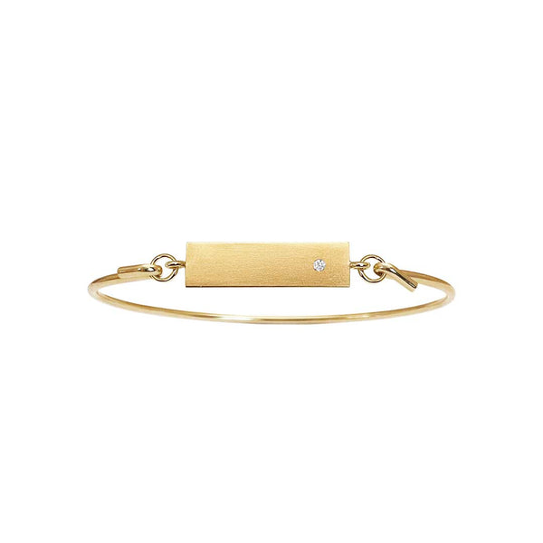 Bangle with signet top with diamond