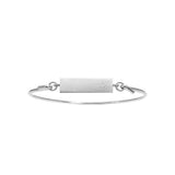 Multi bangle in silver with signet top with diamond