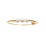 Bangle with baroquepearl top and heart charm