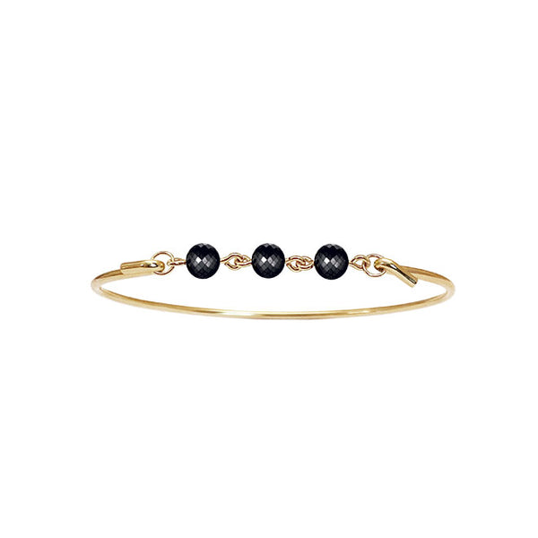 Bangle with black diamond top