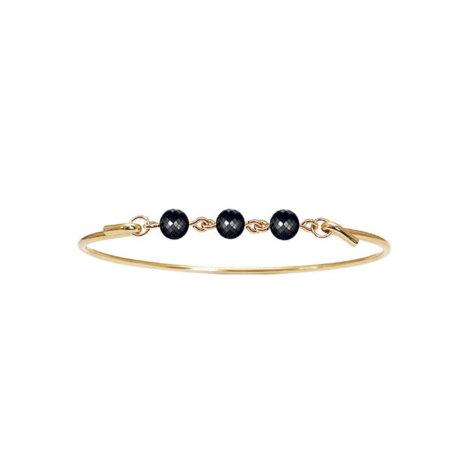 Bangle with black diamond top