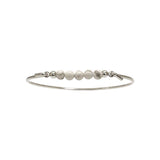Multi armring i silver med Vit howlit topp