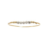 Multi armring i silver med Vit howlit topp