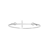 Multi bangle with cross top in silver