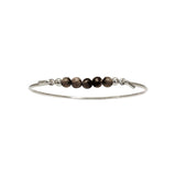 Multi armring i sølv med Snowflake obsidian top