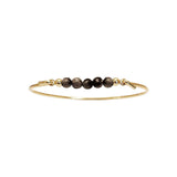 Multi armring i sølv med Snowflake obsidian top