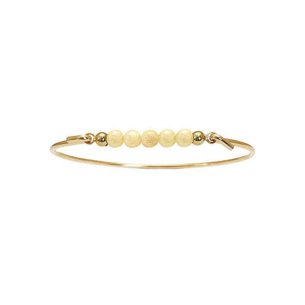 Bangle with yellow jade top