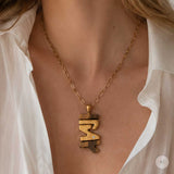 ELSK Pendant in silver with Tigereye and diamond