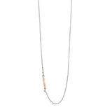 Multi chain in silver with Rose Quartz top