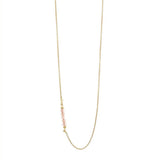 Multi chain in silver with Rose Quartz top