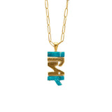 ELSK Pendant in silver with Turquoise and diamond