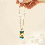 ELSK Pendant in silver with Turquoise and diamond