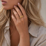 VELA ring in silver with Lemon quartz