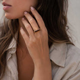 VELA ring in silver with Smoky quartz