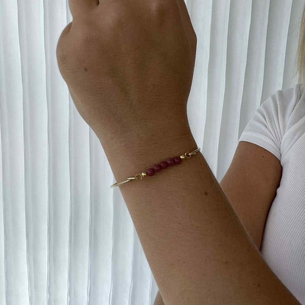 Pink rhodonit top til armring