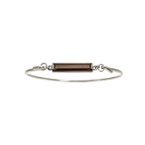 Multi bangle in silver with VELA Smoky Quartz top