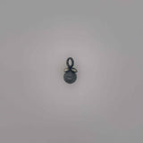 Flower pendant with black burma jade