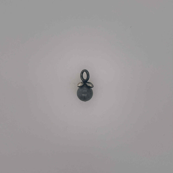 Flower pendant with black burma jade