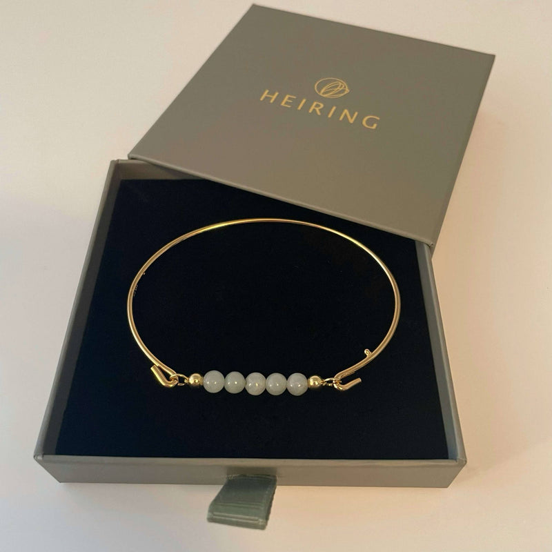Bangle with Burma Jade and shell charm