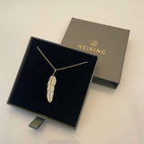 Feather pendant medium oxidized