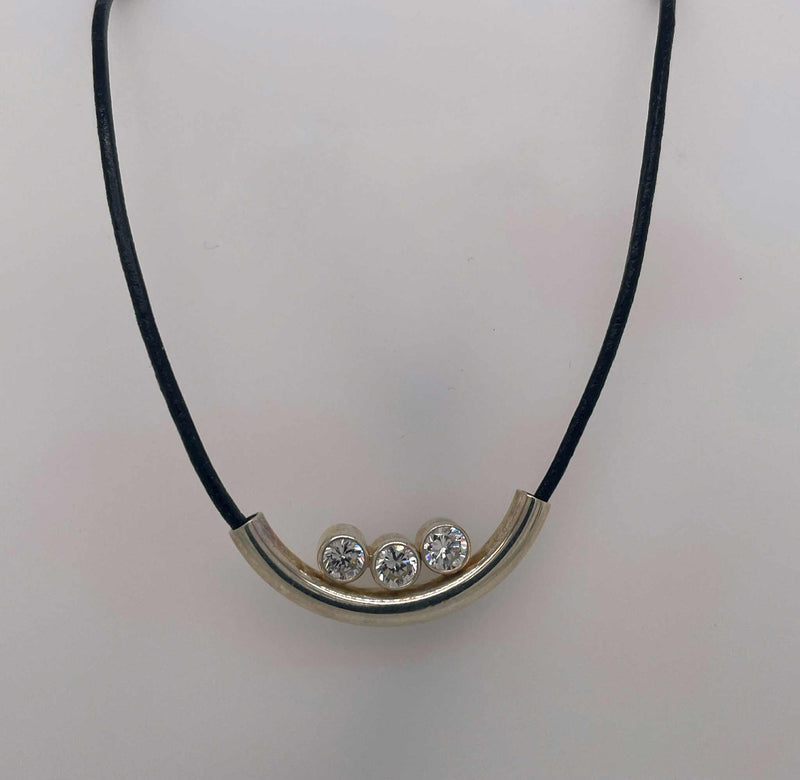 Pendant with leather chain
