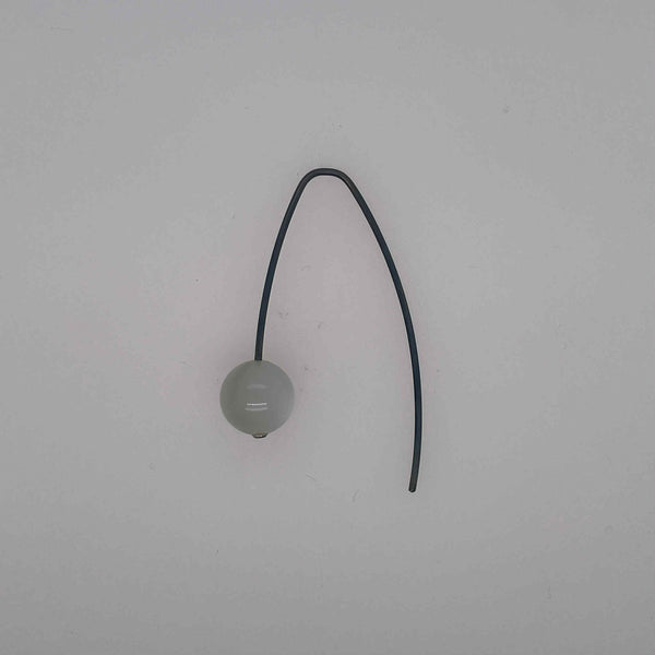 Globe earring with white moonstone