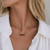 VELA collier in silver with smoky quartz